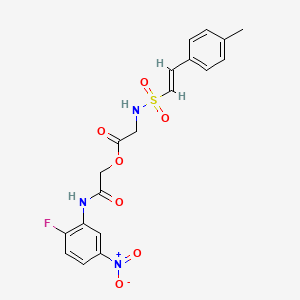 [2-(2-fluoro-5-nitroanilino)-2-oxoethyl] 2-[[(E)-2-(4-methylphenyl)ethenyl]sulfonylamino]acetate