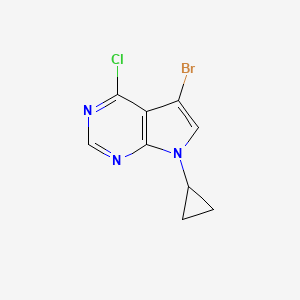 molecular formula C9H7BrClN3 B2737992 5-溴-4-氯-7-环丙基-7H-吡咯并[2,3-D]嘧啶 CAS No. 2089098-89-3
