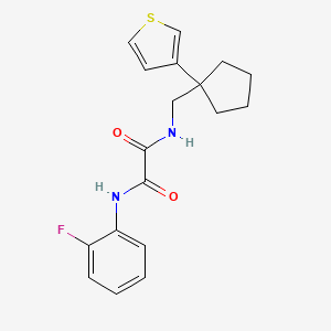 B2737999 N1-(2-fluorophenyl)-N2-((1-(thiophen-3-yl)cyclopentyl)methyl)oxalamide CAS No. 2034452-19-0