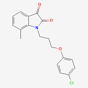 B2738000 1-(3-(4-Chlorophenoxy)propyl)-7-methylindoline-2,3-dione CAS No. 620932-28-7