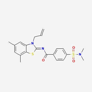 molecular formula C21H23N3O3S2 B2738002 (Z)-N-(3-allyl-5,7-dimethylbenzo[d]thiazol-2(3H)-ylidene)-4-(N,N-dimethylsulfamoyl)benzamide CAS No. 1322247-06-2