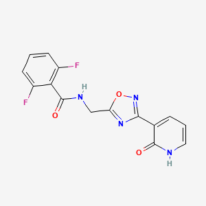 molecular formula C15H10F2N4O3 B2738004 2,6-difluoro-N-((3-(2-oxo-1,2-dihydropyridin-3-yl)-1,2,4-oxadiazol-5-yl)methyl)benzamide CAS No. 2034285-11-3