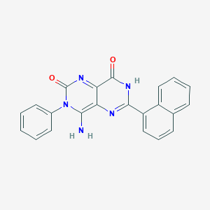 molecular formula C22H15N5O2 B2738005 4-Imino-6-(1-naphthyl)-3-phenyl-1,3,7-trihydro-5,7-diazaquinazoline-2,8-dione CAS No. 1119392-02-7