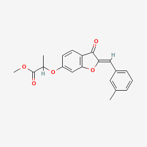 molecular formula C20H18O5 B2738006 (Z)-methyl 2-((2-(3-methylbenzylidene)-3-oxo-2,3-dihydrobenzofuran-6-yl)oxy)propanoate CAS No. 620546-35-2