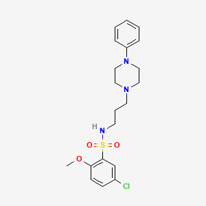 molecular formula C20H26ClN3O3S B2738011 5-chloro-2-methoxy-N-(3-(4-phenylpiperazin-1-yl)propyl)benzenesulfonamide CAS No. 1049514-79-5