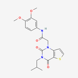 molecular formula C20H23N3O5S B2738016 N-(3,4-dimethoxyphenyl)-2-[3-(2-methylpropyl)-2,4-dioxo-3,4-dihydrothieno[3,2-d]pyrimidin-1(2H)-yl]acetamide CAS No. 1260991-08-9