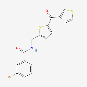 molecular formula C17H12BrNO2S2 B2738019 3-bromo-N-((5-(thiophene-3-carbonyl)thiophen-2-yl)methyl)benzamide CAS No. 1797600-77-1
