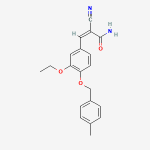 (Z)-2-cyano-3-[3-ethoxy-4-[(4-methylphenyl)methoxy]phenyl]prop-2-enamide