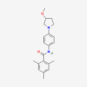 molecular formula C21H26N2O2 B2738026 N-(4-(3-methoxypyrrolidin-1-yl)phenyl)-2,4,6-trimethylbenzamide CAS No. 1797871-67-0