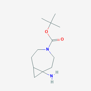 molecular formula C12H22N2O2 B2738027 Tert-butyl 1-amino-4-azabicyclo[5.1.0]octane-4-carboxylate CAS No. 2243512-70-9