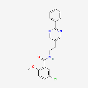 molecular formula C20H18ClN3O2 B2738030 5-chloro-2-methoxy-N-(2-(2-phenylpyrimidin-5-yl)ethyl)benzamide CAS No. 2034513-08-9