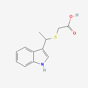 molecular formula C12H13NO2S B2738031 2-((1-(1H-吲哚-3-基)乙基)硫基)乙酸 CAS No. 2089257-93-0
