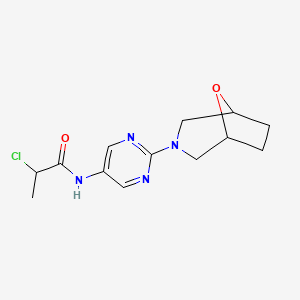 2-Chloro-N-[2-(8-oxa-3-azabicyclo[3.2.1]octan-3-yl)pyrimidin-5-yl]propanamide