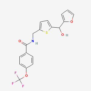 N-((5-(furan-2-yl(hydroxy)methyl)thiophen-2-yl)methyl)-4-(trifluoromethoxy)benzamide