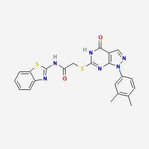 N-(benzo[d]thiazol-2-yl)-2-((1-(3,4-dimethylphenyl)-4-oxo-4,5-dihydro-1H-pyrazolo[3,4-d]pyrimidin-6-yl)thio)acetamide