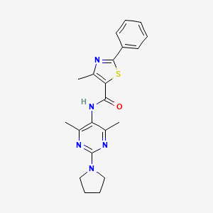 N-(4,6-dimethyl-2-(pyrrolidin-1-yl)pyrimidin-5-yl)-4-methyl-2-phenylthiazole-5-carboxamide