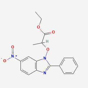 ethyl 2-[(6-nitro-2-phenyl-1H-1,3-benzimidazol-1-yl)oxy]propanoate