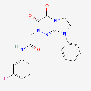 molecular formula C19H16FN5O3 B2738074 2-(3,4-dioxo-8-phenyl-3,4,7,8-tetrahydroimidazo[2,1-c][1,2,4]triazin-2(6H)-yl)-N-(3-fluorophenyl)acetamide CAS No. 941887-04-3