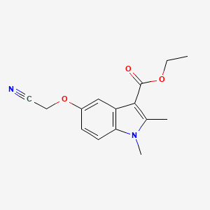 molecular formula C15H16N2O3 B2738076 ethyl 5-(cyanomethoxy)-1,2-dimethyl-1H-indole-3-carboxylate CAS No. 488745-53-5