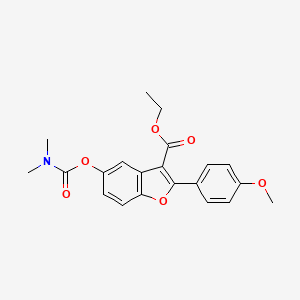 molecular formula C21H21NO6 B2738079 Ethyl 5-[(dimethylcarbamoyl)oxy]-2-(4-methoxyphenyl)-1-benzofuran-3-carboxylate CAS No. 896819-22-0