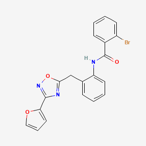 molecular formula C20H14BrN3O3 B2738082 2-bromo-N-(2-((3-(furan-2-yl)-1,2,4-oxadiazol-5-yl)methyl)phenyl)benzamide CAS No. 1797603-06-5