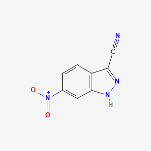 molecular formula C8H4N4O2 B2738093 6-Nitro-1h-indazole-3-carbonitrile CAS No. 858661-74-2
