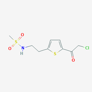 molecular formula C9H12ClNO3S2 B2738095 N-{2-[5-(2-氯乙酰)噻吩-2-基]乙基}甲磺酰胺 CAS No. 874623-42-4