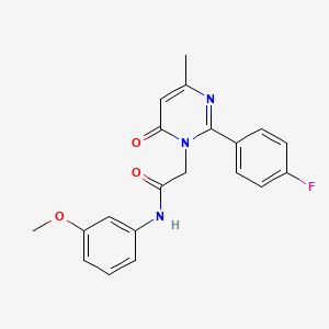 molecular formula C20H18FN3O3 B2738096 2-[2-(4-fluorophenyl)-4-methyl-6-oxopyrimidin-1(6H)-yl]-N-(3-methoxyphenyl)acetamide CAS No. 1260914-89-3