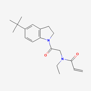 molecular formula C19H26N2O2 B2738162 N-[2-(5-tert-butyl-2,3-dihydro-1H-indol-1-yl)-2-oxoethyl]-N-ethylprop-2-enamide CAS No. 2411248-42-3