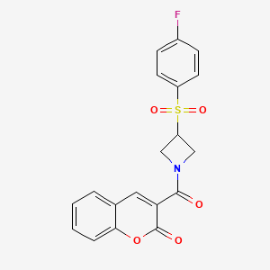 molecular formula C19H14FNO5S B2738186 3-[3-(4-fluorobenzenesulfonyl)azetidine-1-carbonyl]-2H-chromen-2-one CAS No. 1798034-16-8