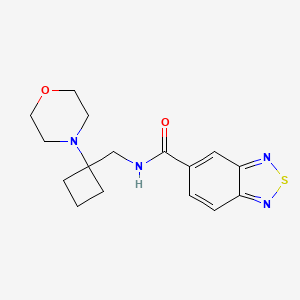 molecular formula C16H20N4O2S B2738191 N-{[1-(morpholin-4-yl)cyclobutyl]methyl}-2,1,3-benzothiadiazole-5-carboxamide CAS No. 2380141-19-3