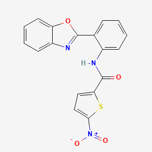 molecular formula C18H11N3O4S B2738197 N-[2-(1,3-benzoxazol-2-yl)phenyl]-5-nitrothiophene-2-carboxamide CAS No. 477500-25-7