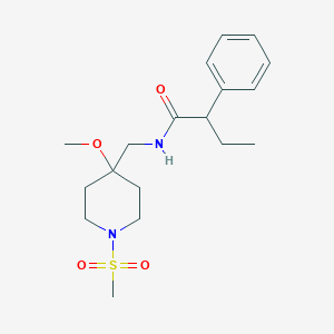 molecular formula C18H28N2O4S B2738241 N-[(1-methanesulfonyl-4-methoxypiperidin-4-yl)methyl]-2-phenylbutanamide CAS No. 2415501-02-7