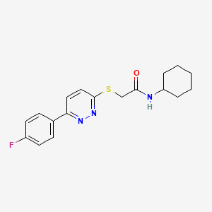 molecular formula C18H20FN3OS B2738244 N-Cyclohexyl-2-[6-(4-fluoro-phenyl)-pyridazin-3-ylsulfanyl]-acetamide CAS No. 626223-06-1