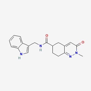 molecular formula C19H20N4O2 B2738258 N-((1H-indol-3-yl)methyl)-2-methyl-3-oxo-2,3,5,6,7,8-hexahydrocinnoline-6-carboxamide CAS No. 1903850-27-0
