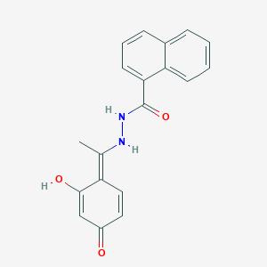 molecular formula C19H16N2O3 B273826 N'-[(1E)-1-(2-hydroxy-4-oxocyclohexa-2,5-dien-1-ylidene)ethyl]naphthalene-1-carbohydrazide 