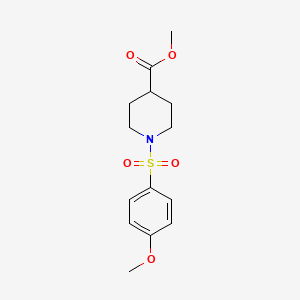 molecular formula C14H19NO5S B2738275 Methyl 1-[(4-methoxyphenyl)sulfonyl]-4-piperidinecarboxylate CAS No. 349622-40-8