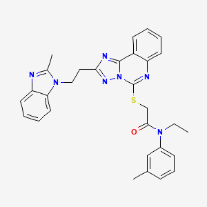 molecular formula C30H29N7OS B2738304 N-ethyl-2-({2-[2-(2-methyl-1H-1,3-benzodiazol-1-yl)ethyl]-[1,2,4]triazolo[1,5-c]quinazolin-5-yl}sulfanyl)-N-(3-methylphenyl)acetamide CAS No. 896699-37-9