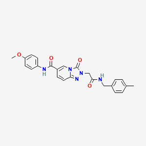 molecular formula C24H23N5O4 B2738329 N-(4-methoxyphenyl)-2-({[(4-methylphenyl)methyl]carbamoyl}methyl)-3-oxo-2H,3H-[1,2,4]triazolo[4,3-a]pyridine-6-carboxamide CAS No. 1226447-96-6