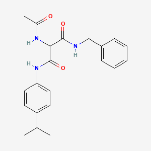 molecular formula C21H25N3O3 B2738350 N'-benzyl-2-acetamido-N-[4-(propan-2-yl)phenyl]propanediamide CAS No. 866039-22-7