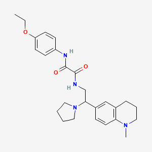 molecular formula C26H34N4O3 B2738365 N'-(4-ethoxyphenyl)-N-[2-(1-methyl-1,2,3,4-tetrahydroquinolin-6-yl)-2-(pyrrolidin-1-yl)ethyl]ethanediamide CAS No. 921923-98-0