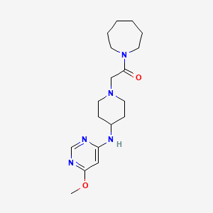 molecular formula C18H29N5O2 B2738382 1-(Azepan-1-yl)-2-{4-[(6-methoxypyrimidin-4-yl)amino]piperidin-1-yl}ethan-1-one CAS No. 2415502-69-9