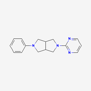 molecular formula C16H18N4 B2738385 2-{5-Phenyl-octahydropyrrolo[3,4-c]pyrrol-2-yl}pyrimidine CAS No. 2415565-68-1