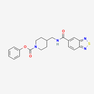 molecular formula C20H20N4O3S B2738392 Phenyl 4-((benzo[c][1,2,5]thiadiazole-5-carboxamido)methyl)piperidine-1-carboxylate CAS No. 1234997-63-7