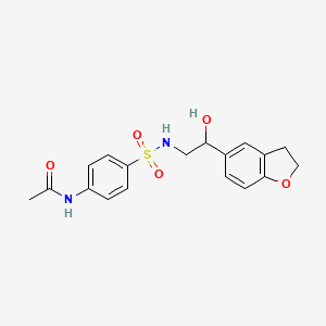 molecular formula C18H20N2O5S B2738401 N-(4-(N-(2-(2,3-dihydrobenzofuran-5-yl)-2-hydroxyethyl)sulfamoyl)phenyl)acetamide CAS No. 1421477-44-2
