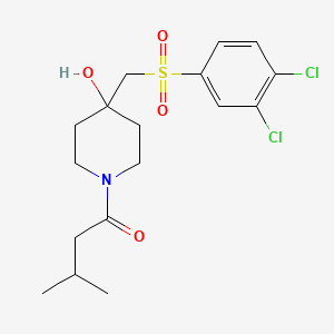 1-(4-{[(3,4-Dichlorophenyl)sulfonyl]methyl}-4-hydroxypiperidino)-3-methyl-1-butanone