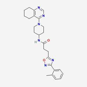 N-(1-(5,6,7,8-tetrahydroquinazolin-4-yl)piperidin-4-yl)-3-(3-(o-tolyl)-1,2,4-oxadiazol-5-yl)propanamide