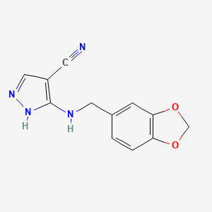 5-[(1,3-benzodioxol-5-ylmethyl)amino]-1H-pyrazole-4-carbonitrile