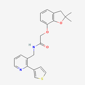 2-((2,2-dimethyl-2,3-dihydrobenzofuran-7-yl)oxy)-N-((2-(thiophen-3-yl)pyridin-3-yl)methyl)acetamide