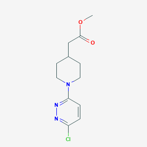 molecular formula C12H16ClN3O2 B2738434 Methyl 2-(1-(6-chloropyridazin-3-yl)piperidin-4-yl)acetate CAS No. 1322604-81-8